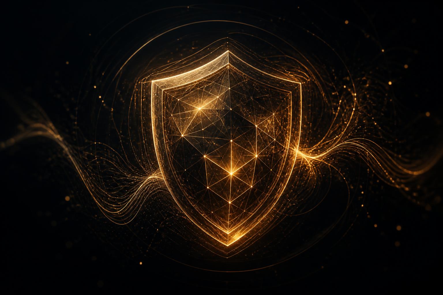 Glowing golden shield representing Zcash shielded transactions